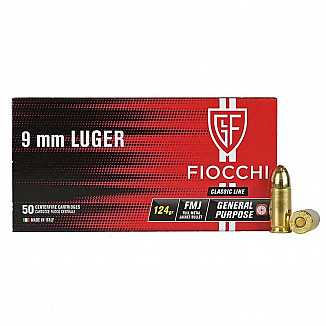 Cartridges 9x19 Fiocchi FMJ 124gr 