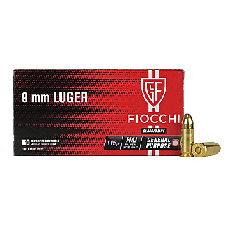 Cartridges 9x19 Fiocchi FMJ 115gr