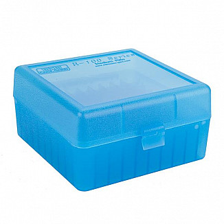 Ammo box for 7.62x51 MTM clear blue (100round)