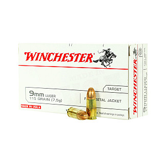 Cartridges 9x19 Winchester FMJ 115gr 
