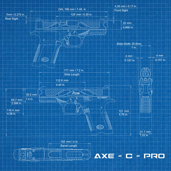 Πιστόλι BUL AXE C Pro Ported (μαύρο) 9x19