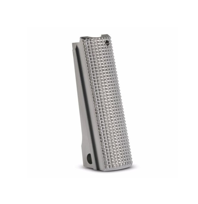 Mainspring housing 1911 checkered 25lip, silver ET-111191
