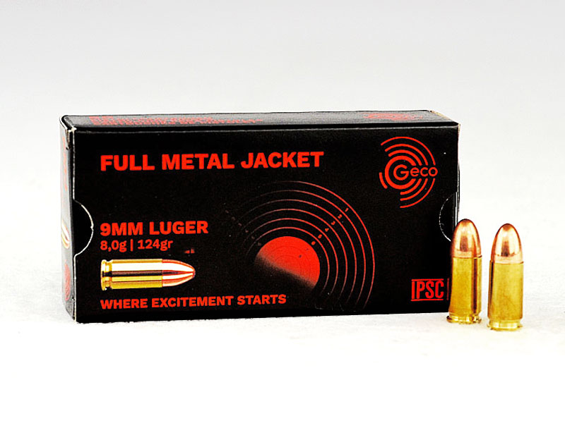 Cartridges 9x19 Geco FMJ 124gr 
