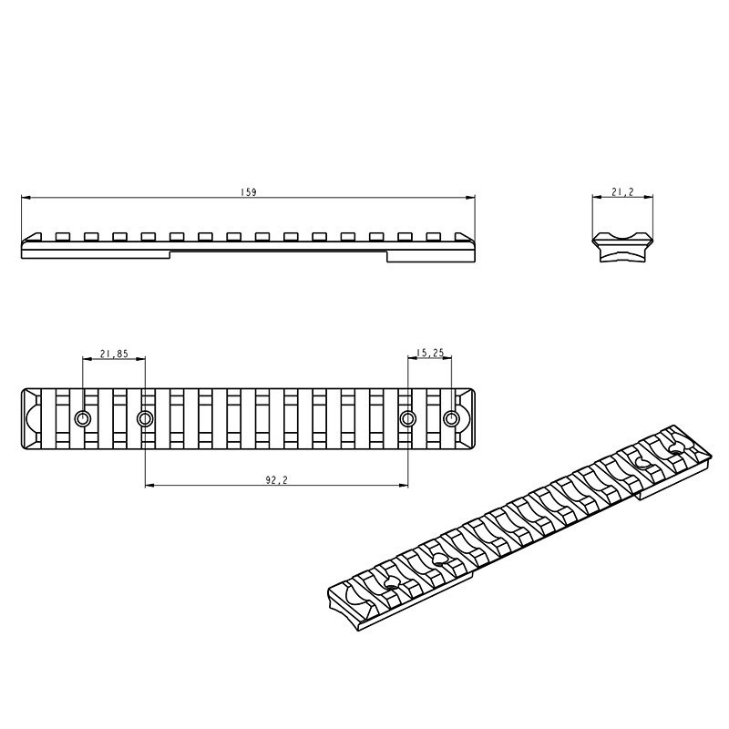 Ράγα picatinny για CZ 600 (.308/ 30-06) JKN