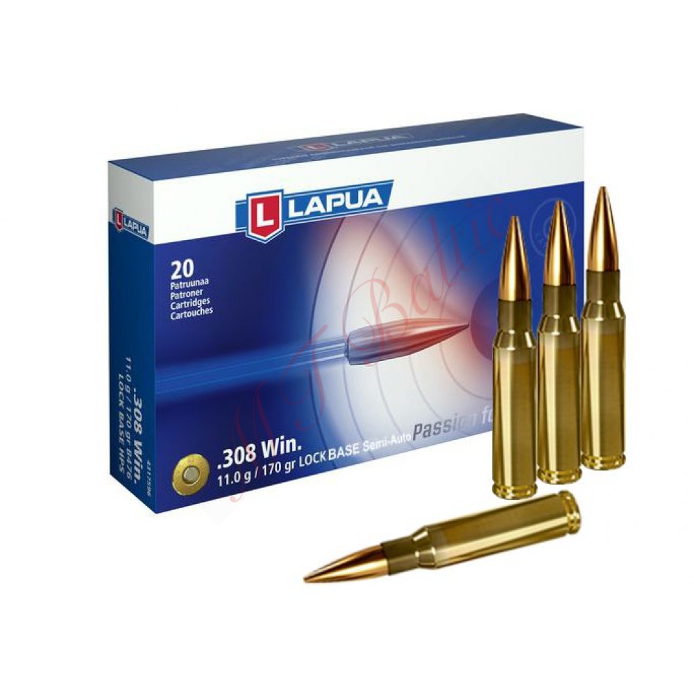 Cartridges .308 Lapua Lock Base HPS 170gr