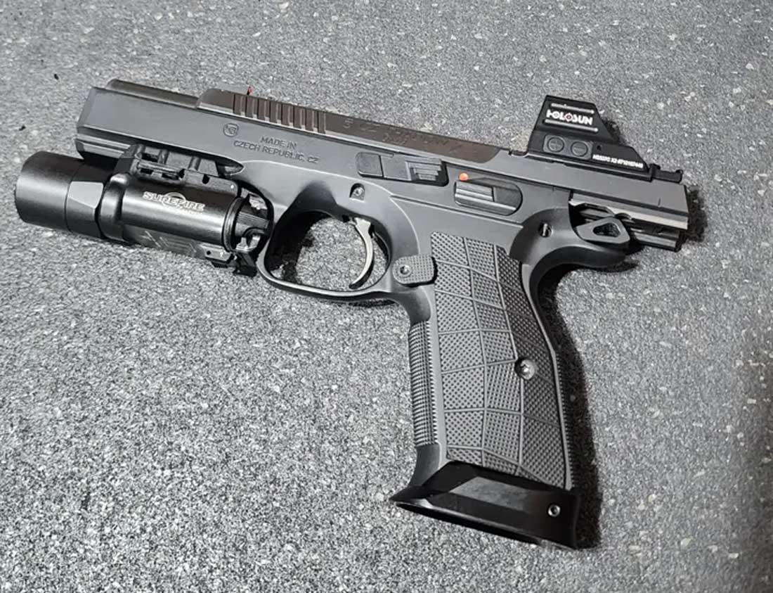 Lok BRASS Short Grips CZ S2/ TS SHORT GridLok Black (w/magwell)
