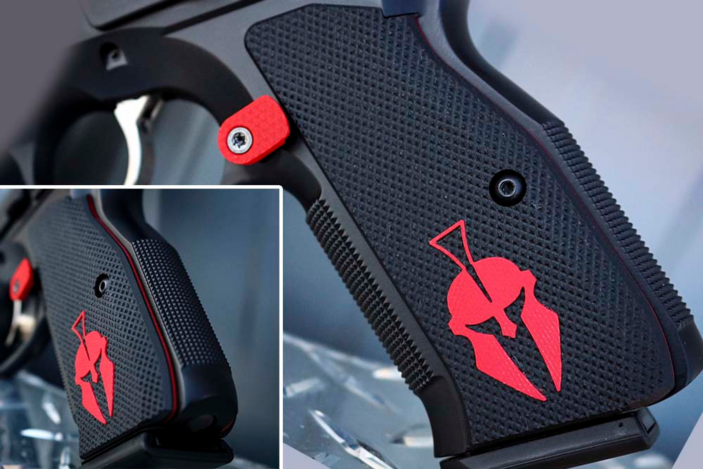 Lok Grips CZ S2 Spartan Inlay Black/Red