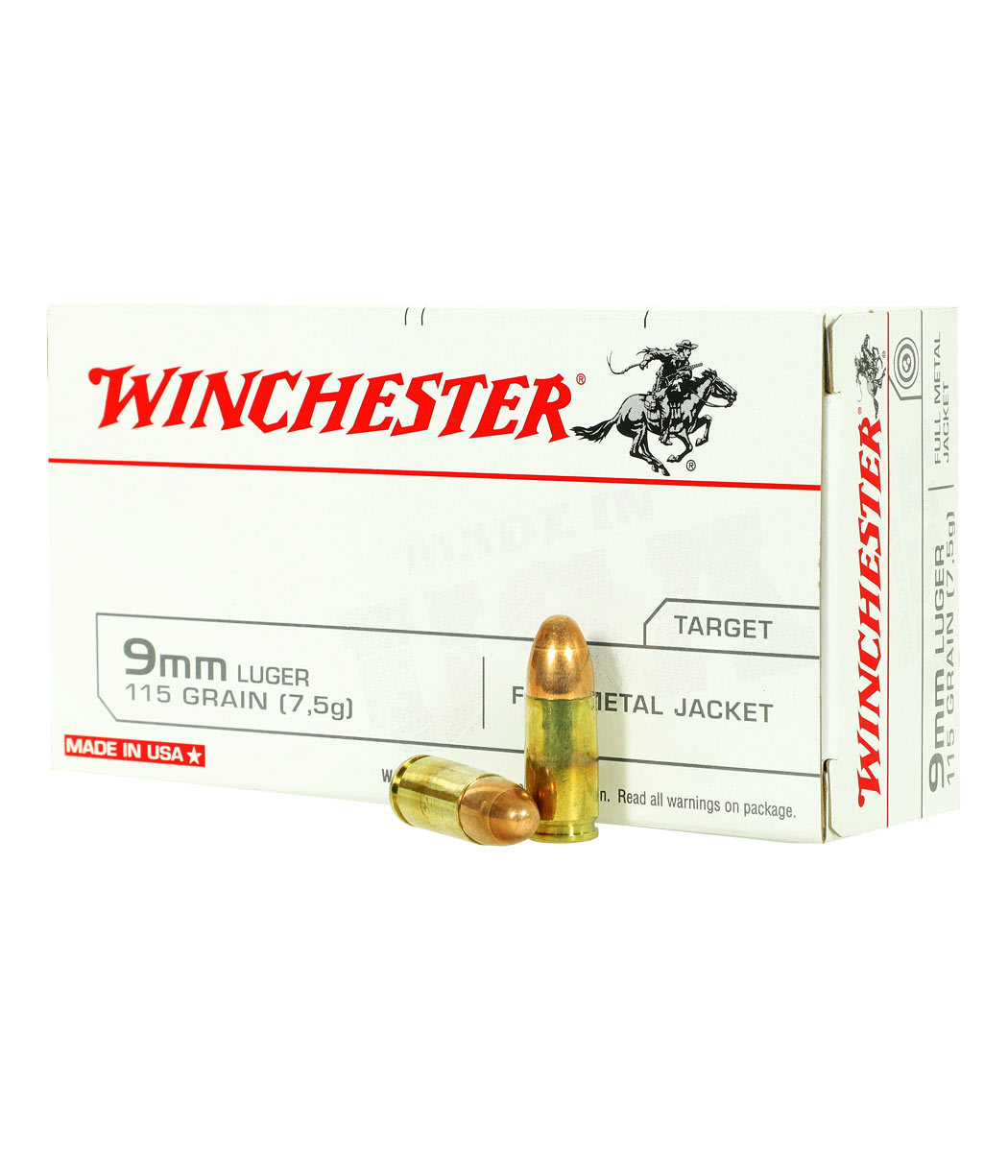 Cartridges 9x19 Winchester FMJ 115gr 