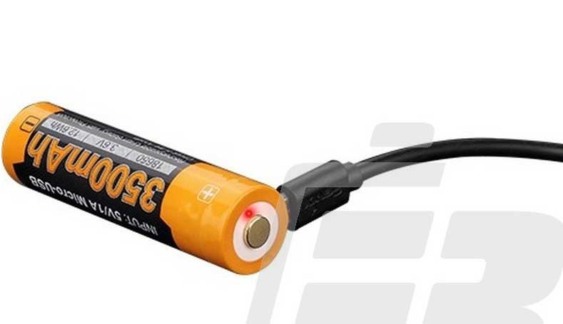 Μπαταρία 18650 Fenix επαναφορτιζόμενη με USB