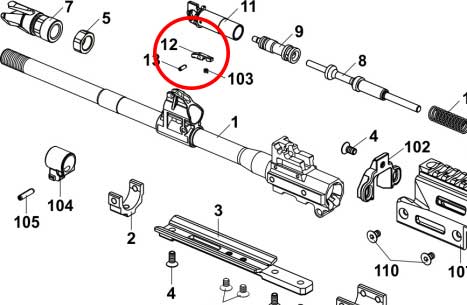 Gas tube latch CZ Bren 2 (#12)