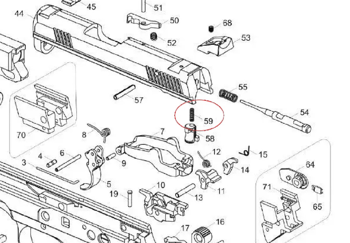Firing pin block stop spring CZ 2075 RAMI (No59)